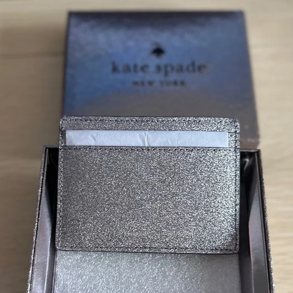 Kate Spade New York Small Glitter Slim Card Holder - Picture 2 of 6
